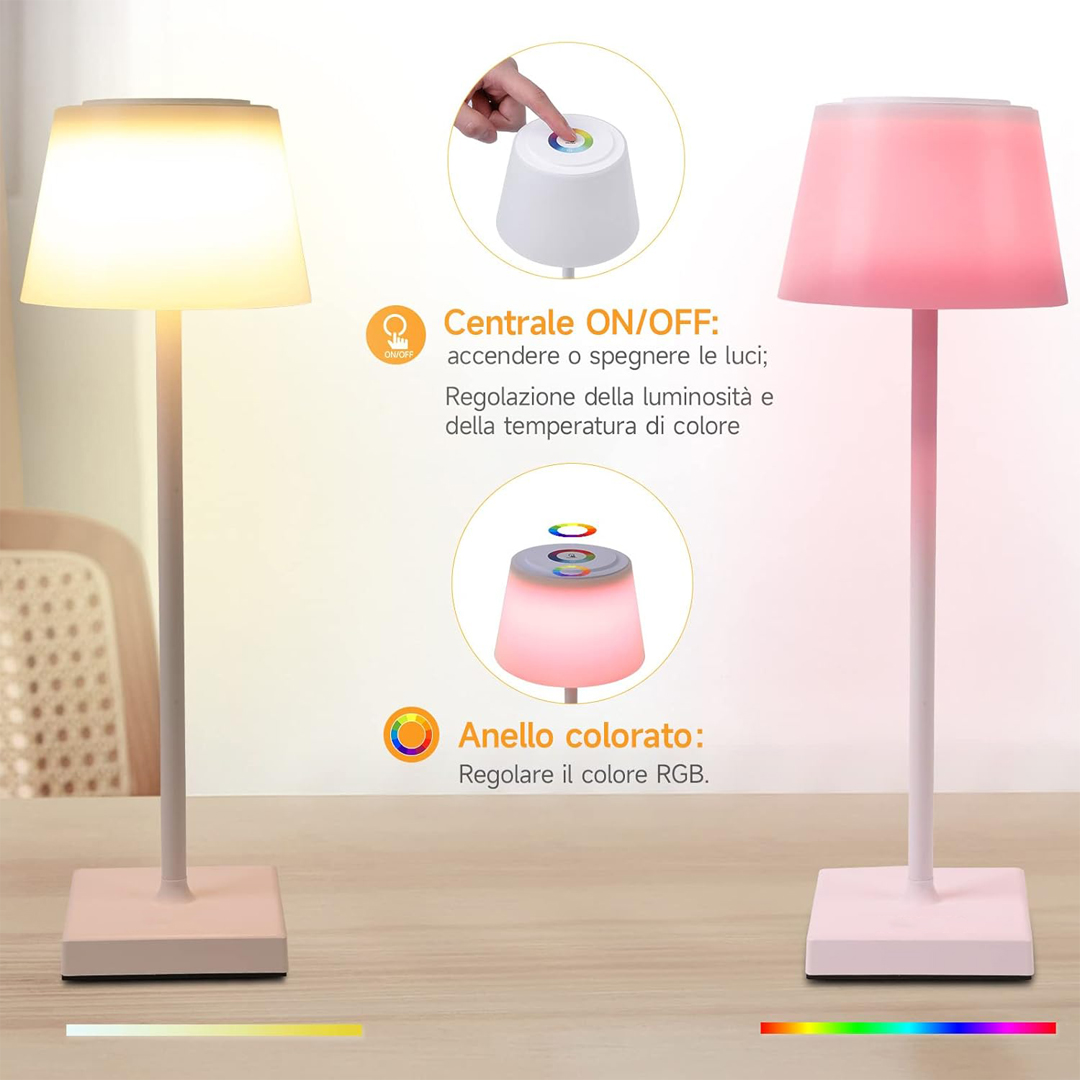 Lampada da Tavolo Led Touch Multicolor - immagine 2